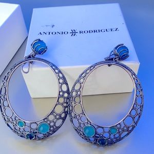 Gorgeous custom-made silver hoops